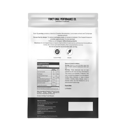 Creatine Monohydrate Berry Pre-Workout Powder with Lion's Mane & Cordyceps