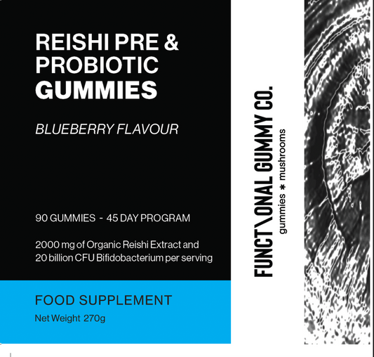 Reishi Mushroom Probiotic and Prebiotic Gummies 90 Gummies 45 Days