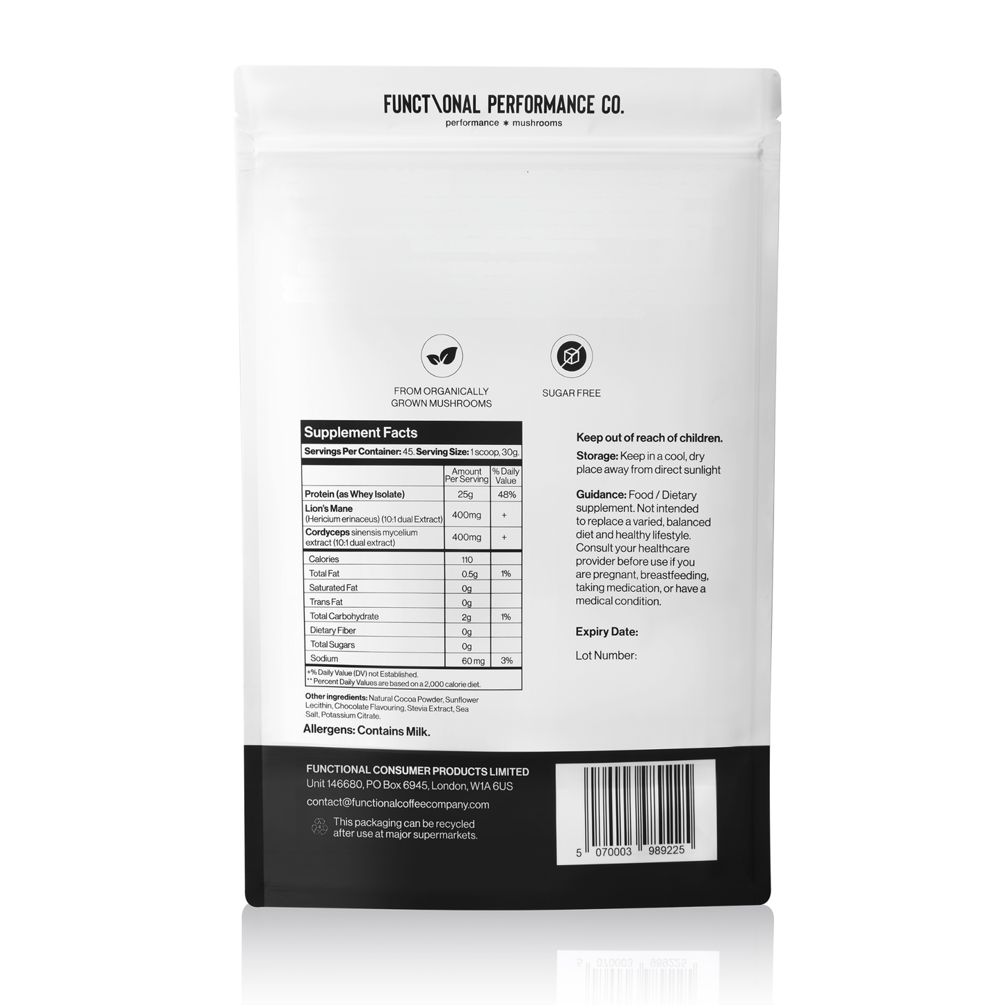 Lion's Mane and Cordyceps Post Workout Protein Formula