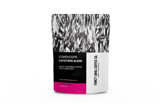 Cordyceps Cafetière Blend, Decaf Colombian Coffee with Cordyceps, 200g