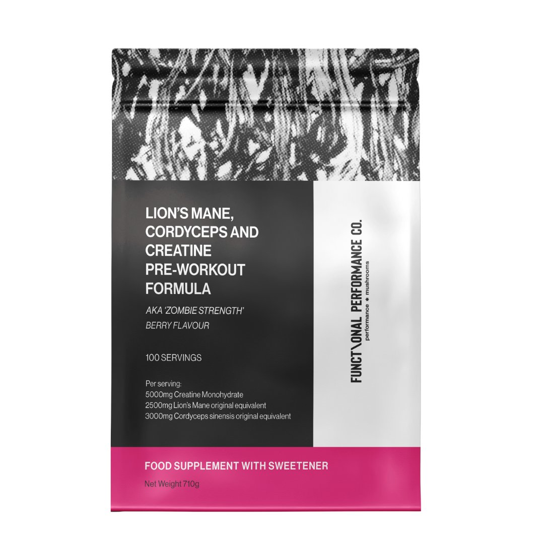 Creatine Monohydrate Berry Pre-Workout Powder with Lion's Mane & Cordyceps